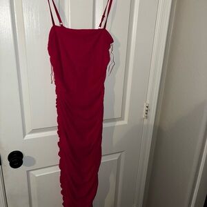 Fashion Nova Strapless Red Dress